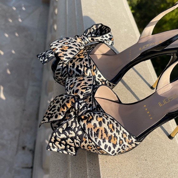 Brunofrizoni vintage animal print platforms with a silk bow size 6B - Picture 3 of 8